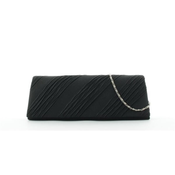 JSI Damen Schultertasche, Clutch, Abendtasche, 27 x 10 x 5 cm  Schwarz