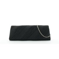 JSI Damen Schultertasche, Clutch, Abendtasche, 27 x 10 x 5 cm  Schwarz