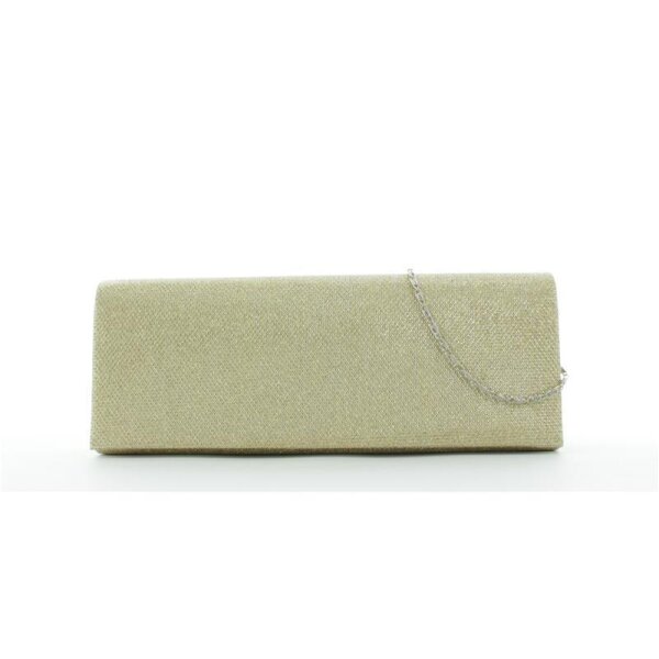JSI Damen Schultertasche Clutch, Abendtasche, 1,7 Liter, 27 x 10,5 x 6 cm Gold