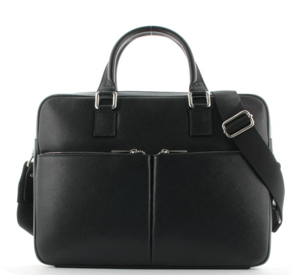 JSI Damen Aktentasche, Businesstasche, Echtleder, 11 Liter, 39,5 x 29,5 x 10 cm Schwarz