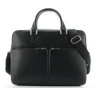 JSI Damen Aktentasche, Businesstasche, Echtleder, 11 Liter, 39,5 x 29,5 x 10 cm Schwarz