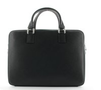 JSI Damen Aktentasche, Businesstasche, Echtleder, 11 Liter, 39,5 x 29,5 x 10 cm Schwarz