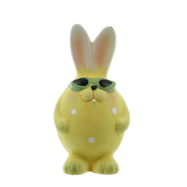 Iko Import Osterhasen Dekoration Hase mit Brille stehend 7 cm x 13 cm x7 cm