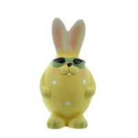 Mel-O-Design Osterhasen Dekoration Hase mit Brille stehend 7 cm x 13 cm x7 cm Gelb