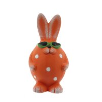 Mel-O-Design Osterhasen Dekoration Hase mit Brille stehend 7 cm x 13 cm x7 cm Orange