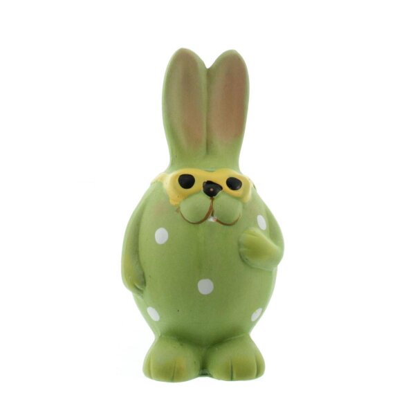 Iko Import Osterhasen Dekoration Hase mit Brille stehend 7 cm x 13 cm x7 cm