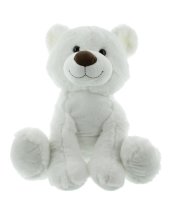 Mel-O-Design Eisbär Teddybär mit weichen Fell Kuscheltier Weiß 35 cm x 38 cm x 32 cm