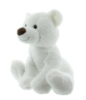 Mel-O-Design Eisbär Teddybär mit weichen Fell Kuscheltier Weiß 35 cm x 38 cm x 32 cm