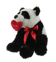 Mel-O-Design Panda &quot; Kiss me &quot; Kuscheltier mit Herz Schwarz Wei&szlig; 30 cm x 36 cm x 36 cm