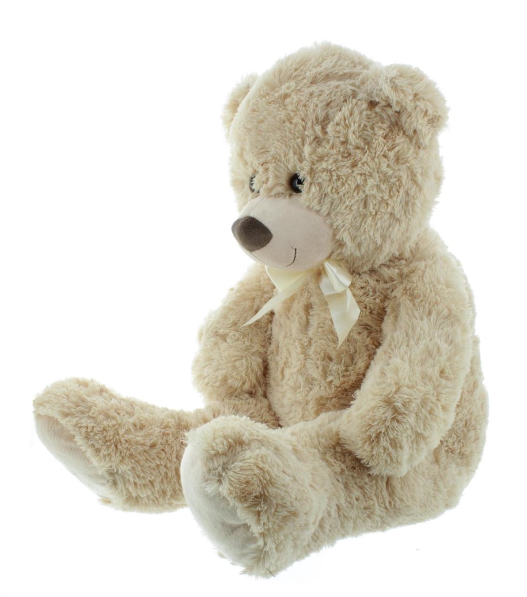 Teddybär 56 cm groß mit Schleife Hellbraun Kuscheltier Teddy Kuschelbär Bär 