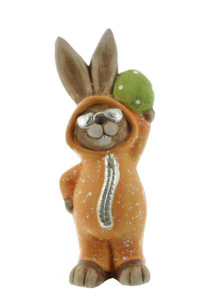 Iko Import Osterhase Dekoration Frühling Keramik 9 cm x 22,5 cm x 6 cm