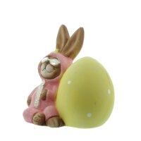 Iko Import Osterhase Pyjama Osterdekoration Keramik Frühling 11 cm x 11,5 cm x 7,5 cm
