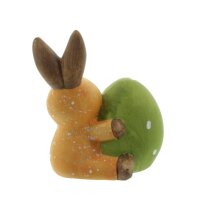 Iko Import Osterhase Pyjama Osterdekoration Keramik Frühling 11 cm x 11,5 cm x 7,5 cm