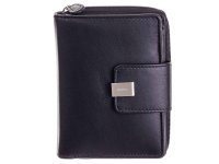 Maitre Ilena Geldbörse Portemonnaie Münzbörse Damen 9,5 cm x 12,5 cm x 3 cm Schwarz