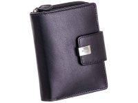 Maitre Ilena Geldbörse Portemonnaie Münzbörse Damen 9,5 cm x 12,5 cm x 3 cm Schwarz