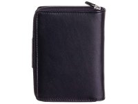 Maitre Ilena Geldbörse Portemonnaie Münzbörse Damen 9,5 cm x 12,5 cm x 3 cm Schwarz