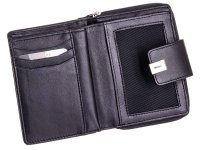 Maitre Ilena Geldbörse Portemonnaie Münzbörse Damen 9,5 cm x 12,5 cm x 3 cm Schwarz