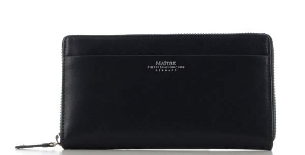 Maitre Schwollen Dietrun Purse LH12Z Damenbörse mit Reißverschluss Leder Dark Blue Dark Blue