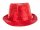Edler Pailletten Party Fasching Hut mit LED Licht Rot
