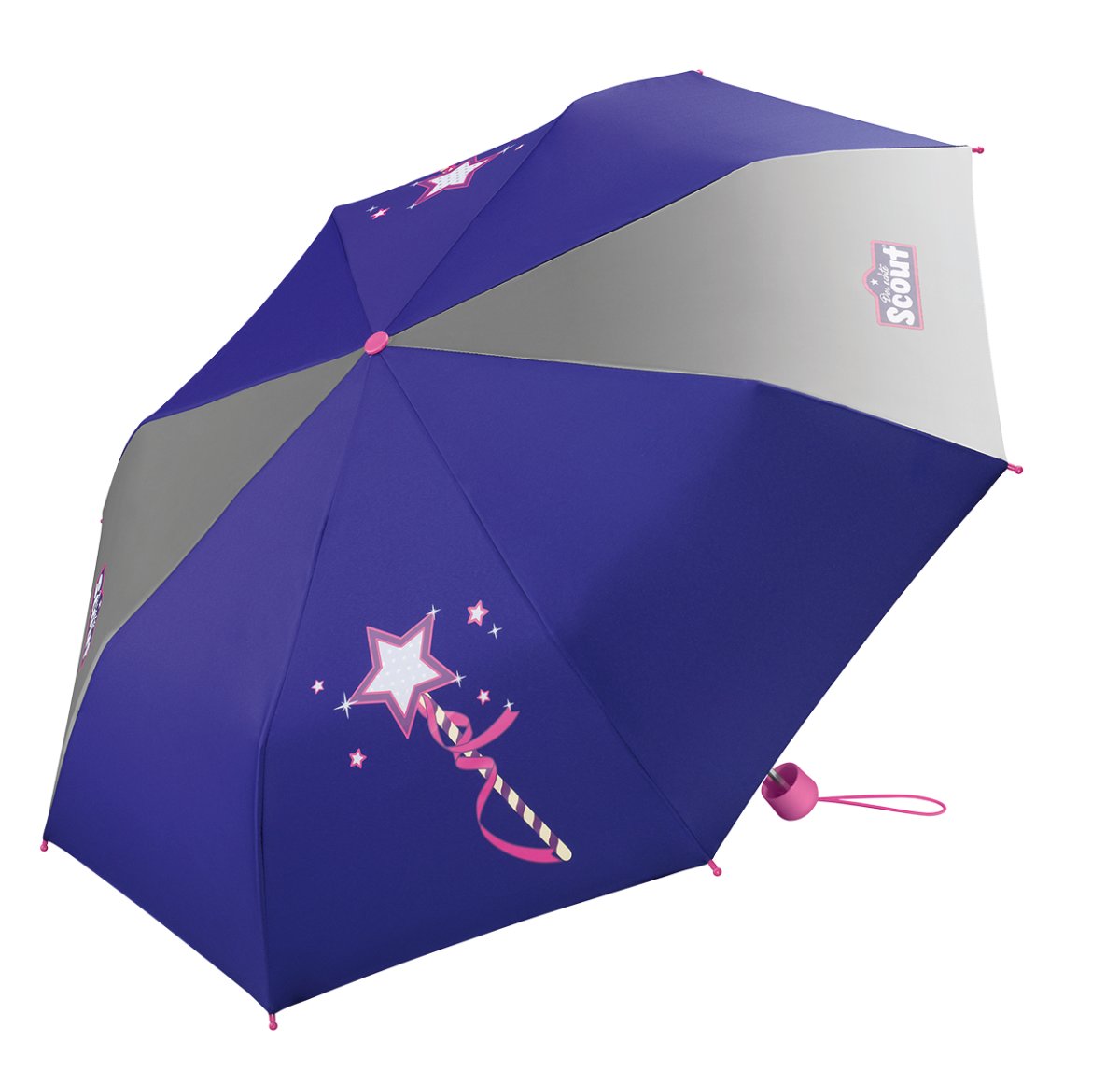 Scout Kinderregenschirm mit Reflektorband Magic Wand