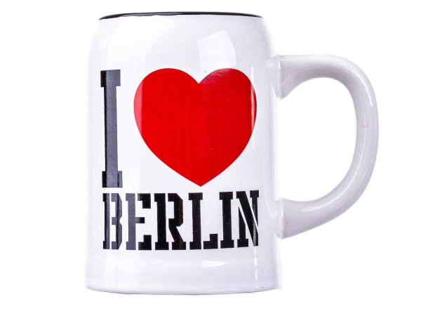 Bierkrug Party Geschenkartikel Accessoire "I love Berlin" 78/7922 - Beige
