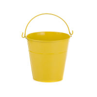 Blecheimer Vintage als Blumentopf / Dekoration Gelb