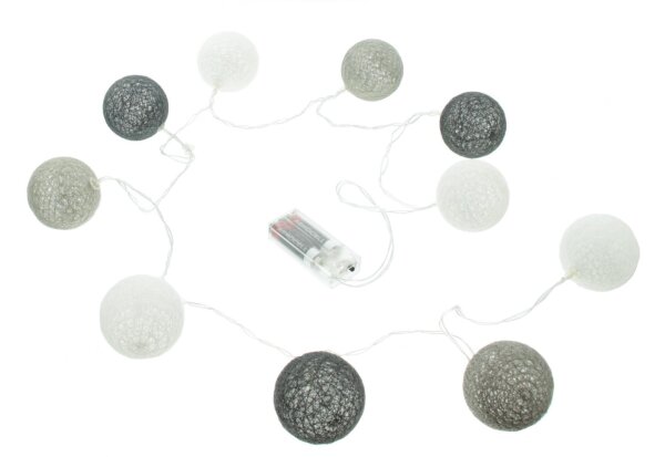Noor Living Eco 10er LED Lichterkette warmweißes Licht grau
