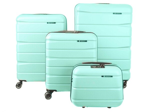 Franky A-B-S13 4er Kofferset 55/66/76 mit Beautycase Hartschalenkoffer Spinner mit TSA-Schloss Gr. S/M/L  Mint