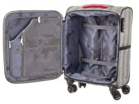 Franky Koffer Handgepäck Spinner Gr. S T1S-DR 55 cm Grey Check