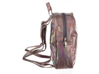 i-Brands 81208  trendiger Damen Mini-Rucksack Metallic Gunmetal