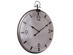 Uhr im Industrie-Look Wanduhr aus Metall grau