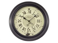 Noor-Living runde Wanduhr Wall Clock Vintage Ø 30 cm schwarz
