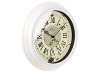 Noor-Living runde Wanduhr Wall Clock Vintage Ø 30 cm weiss
