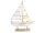 Holzdeko Segelschiff Maritim gross weiss/grau