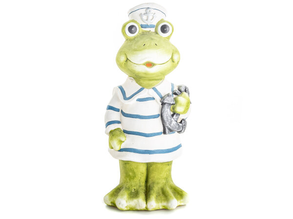 Steingut Froschmatrose mit Anker