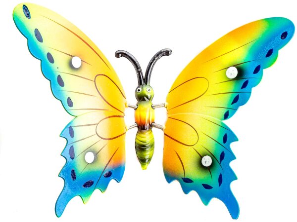Schmetterling mit Blumespiess gelb