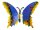 Schmetterling mit Blumespiess blau