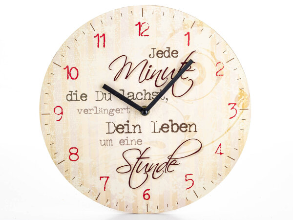 Wanduhr mit Motivationsspruch