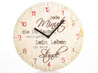 Wanduhr mit Motivationsspruch