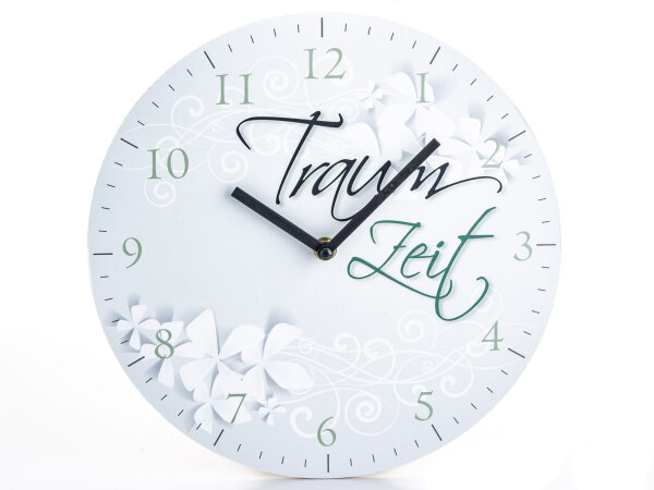 Wanduhr mit Motivationsspruch Traumzeit
