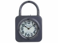 Standuhr gebürstet mit Griff aus Metall Vintage