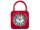 Standuhr gebürstet mit Griff aus Metall Vintage rot