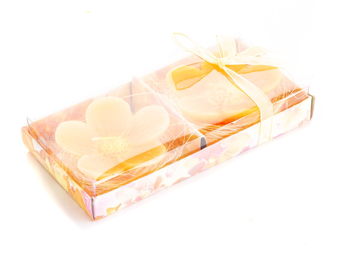 2er Set Blumenkerze