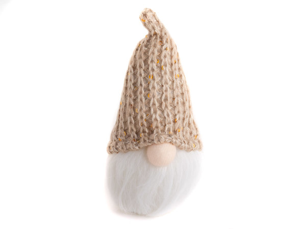 LED Wichtel Kopf ca .15 cm mit warmweisen Licht beige