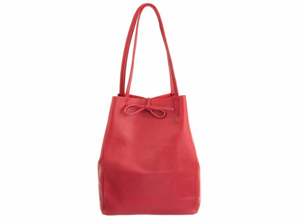 Lavorazione Articianale Shopper Beutel aus Leder groß rot