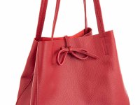 Lavorazione Articianale Shopper Beutel aus Leder groß rot