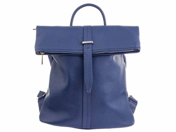 Vera Pelle Rucksack Daypack Echtleder aus Italien dunkelblau