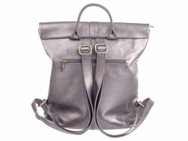 Echt Leder Lederrucksack Silber Rucksack Leder Rucksack Damen