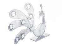 Deko Pfau aus Metal mit Glitzer links
