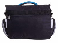 Mel-O-Design Messenger A4 Aktentasche Schultertasche ca. 14 Liter für Schule oder Büro schwarz / blau